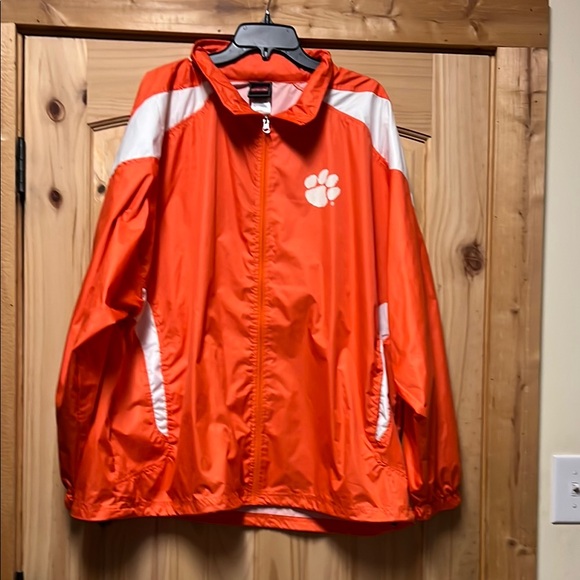 EUC XL Men’s Clemson Tigers Rain Jacket Windbreaker Genuine Stuff  Hideaway Hood - Picture 1 of 16